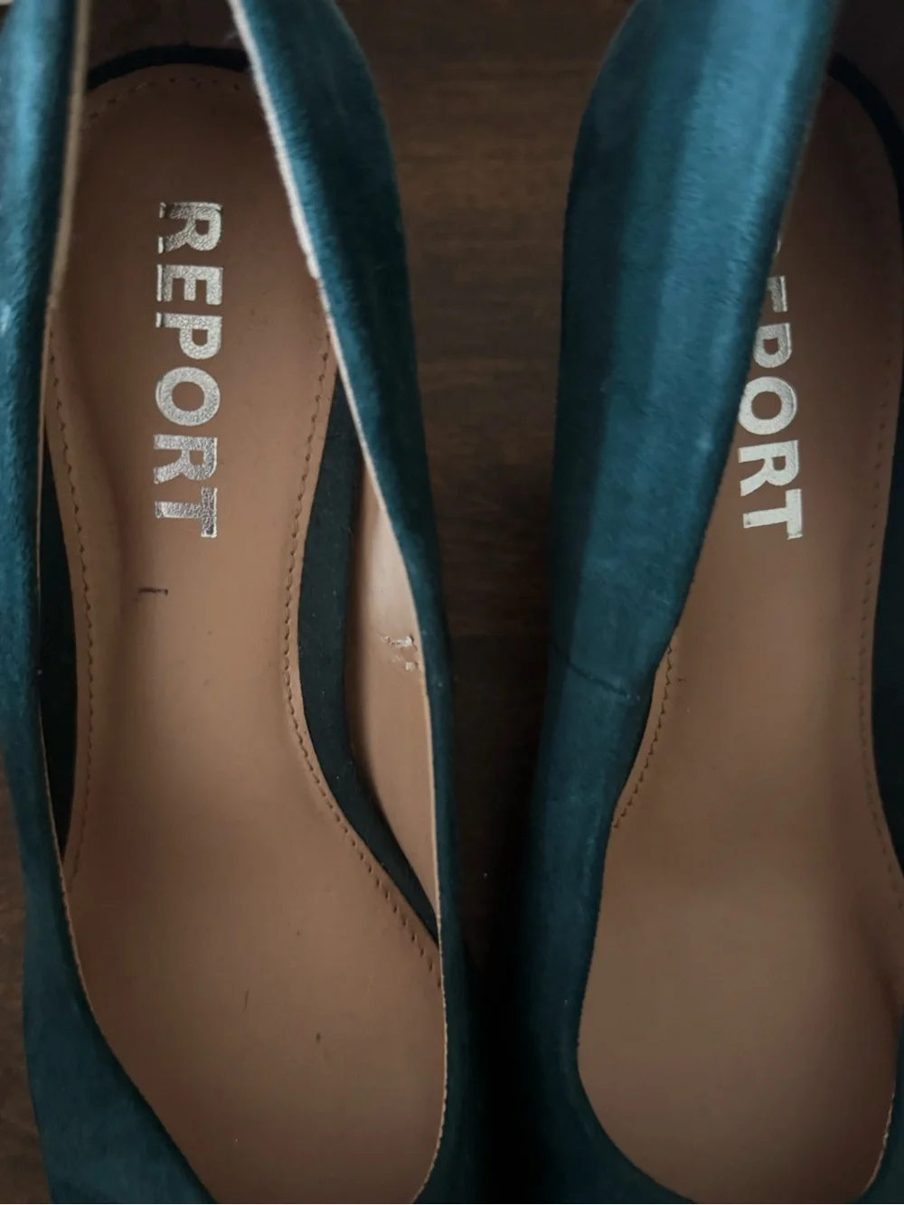 Report Teal Suede Pointed Toe Heels